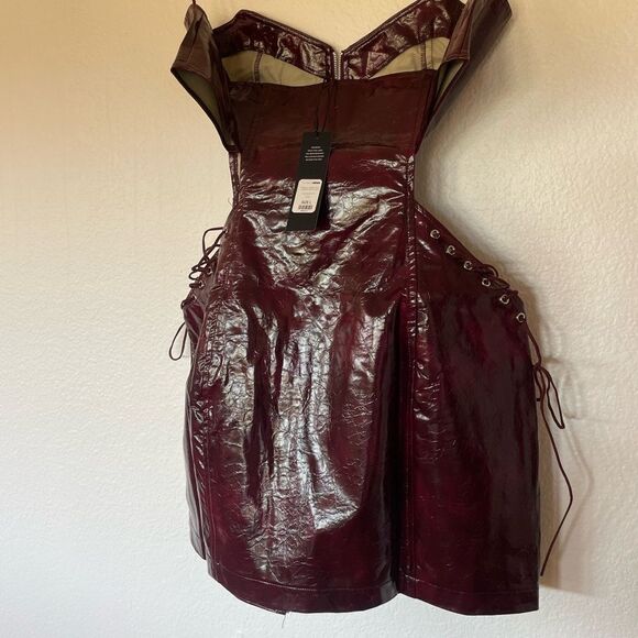 Cherry red faux leather dress - Picture 8 of 8
